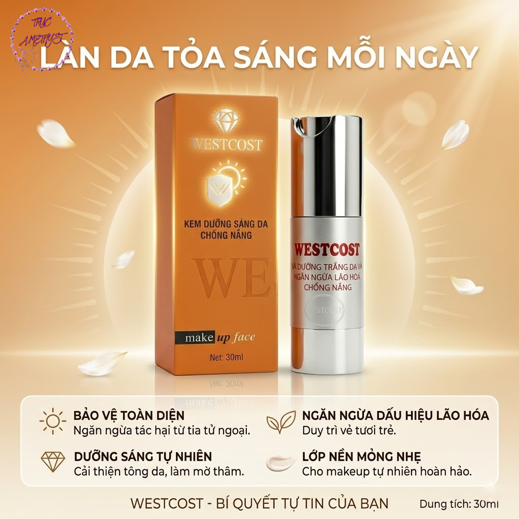 Kem dưỡng trắng chống nắng Westcost