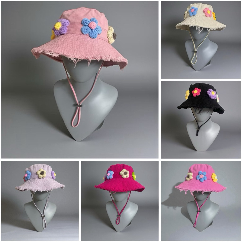 MŨ BUCKET NÓN TUA RUA PHỐI HOA XINH CHO NỮ NÓN SIÊU XINH DÀNH CHO NỮ