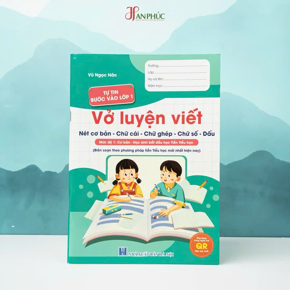 Sách - Vở Luyện Viết Trọn Bộ  - Tự Tin Bước Vào Lớp 1 -  (Ứng dụng QR code 5.0 hiện đại nhất)