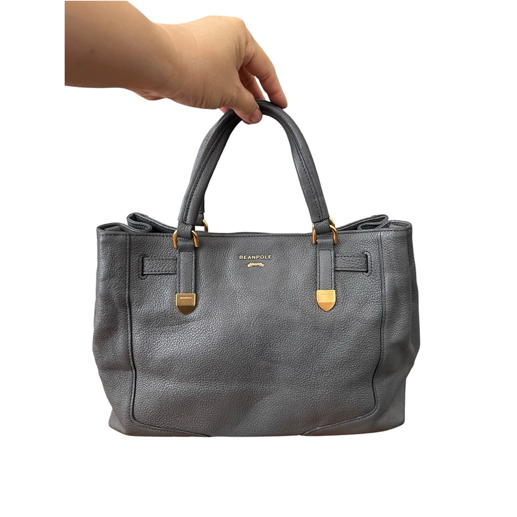 Túi si chất liệu da thật, thương hiệu 🍃Bean Pole🍃 Korea, size ngang 30 cao 20.