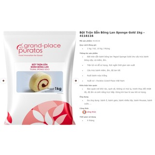 Bột trộn bánh bông lan Tegral Sponge Gold Puratos - Bột trộn sẵn bông lan túi 1kg/5kg