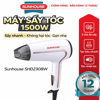 Máy sấy tóc Sunhouse SHD2308W 1500W – Sấy nhanh, không hại tóc, 3 chế độ, gọn nhẹ, bảo hành 12 tháng