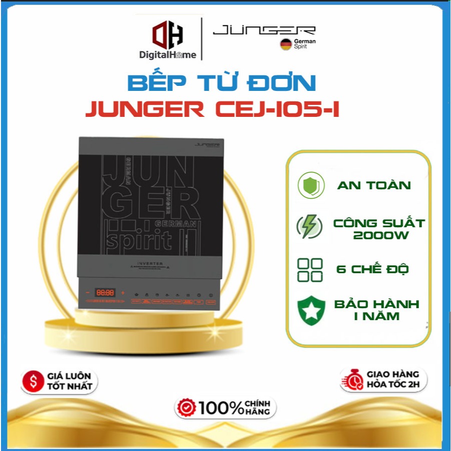 Bếp Từ Đơn Junger CEJ-105-I, Công Suất 2000W,Kính Ceramic ,Bảo Hành Chính Hãng