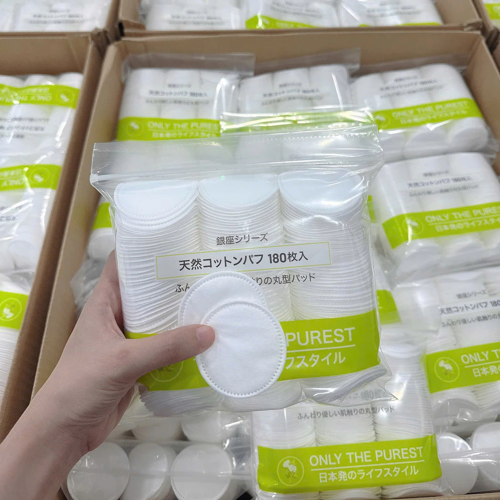 [Moon Cosmetic] BÔNG TẨY TRANG MINISO 180 MIẾNG BTT02