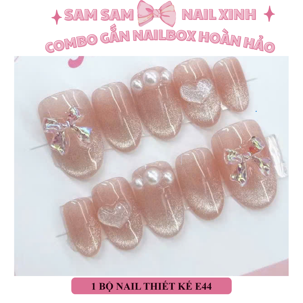 [M138] Nailbox kỷ yếu thạch mắt mèo ánh trăng E44