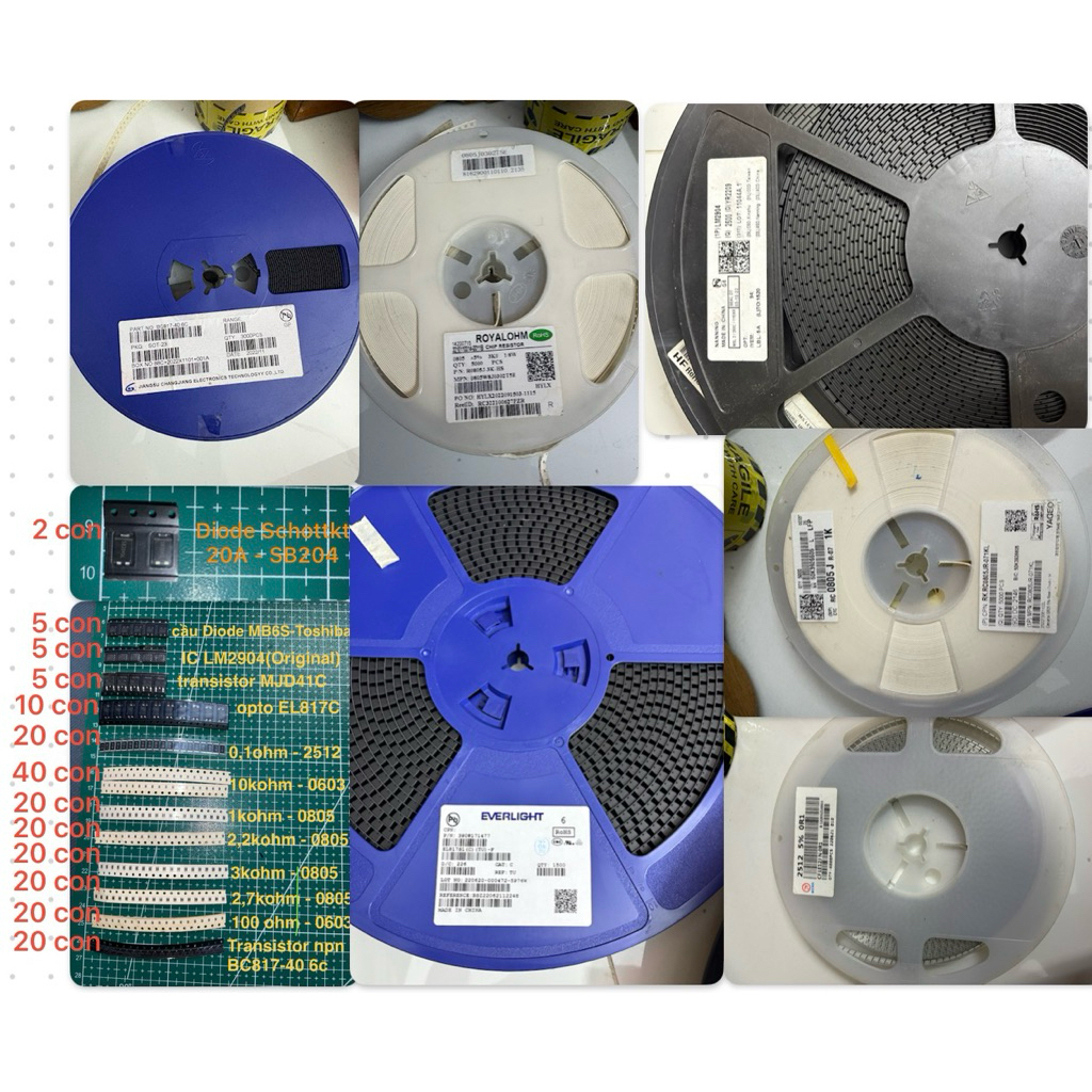 Combo Cứu Hộ Nguồn Laptop & DIY - IC LM2904,Opto EL817,Diode MB6s,Schottky SB2045L,MJD41C,Trở Gánh 0