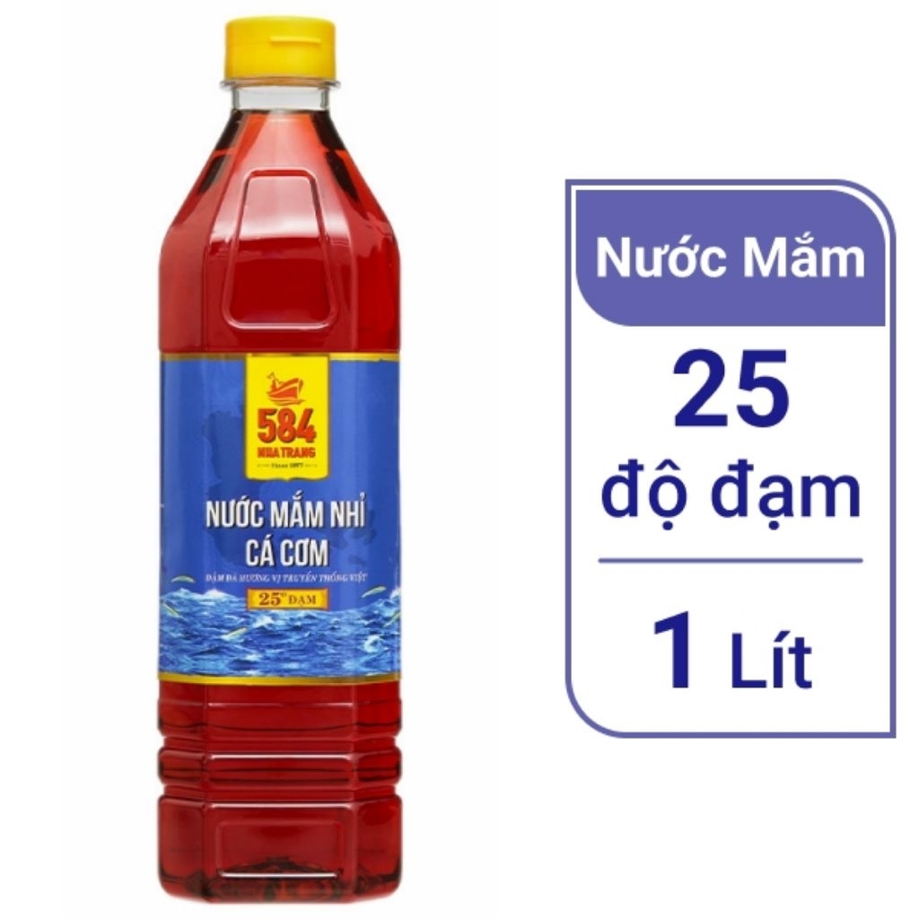 Nước mắm 584 Nha Trang 25 độ đạm chai 1 lít