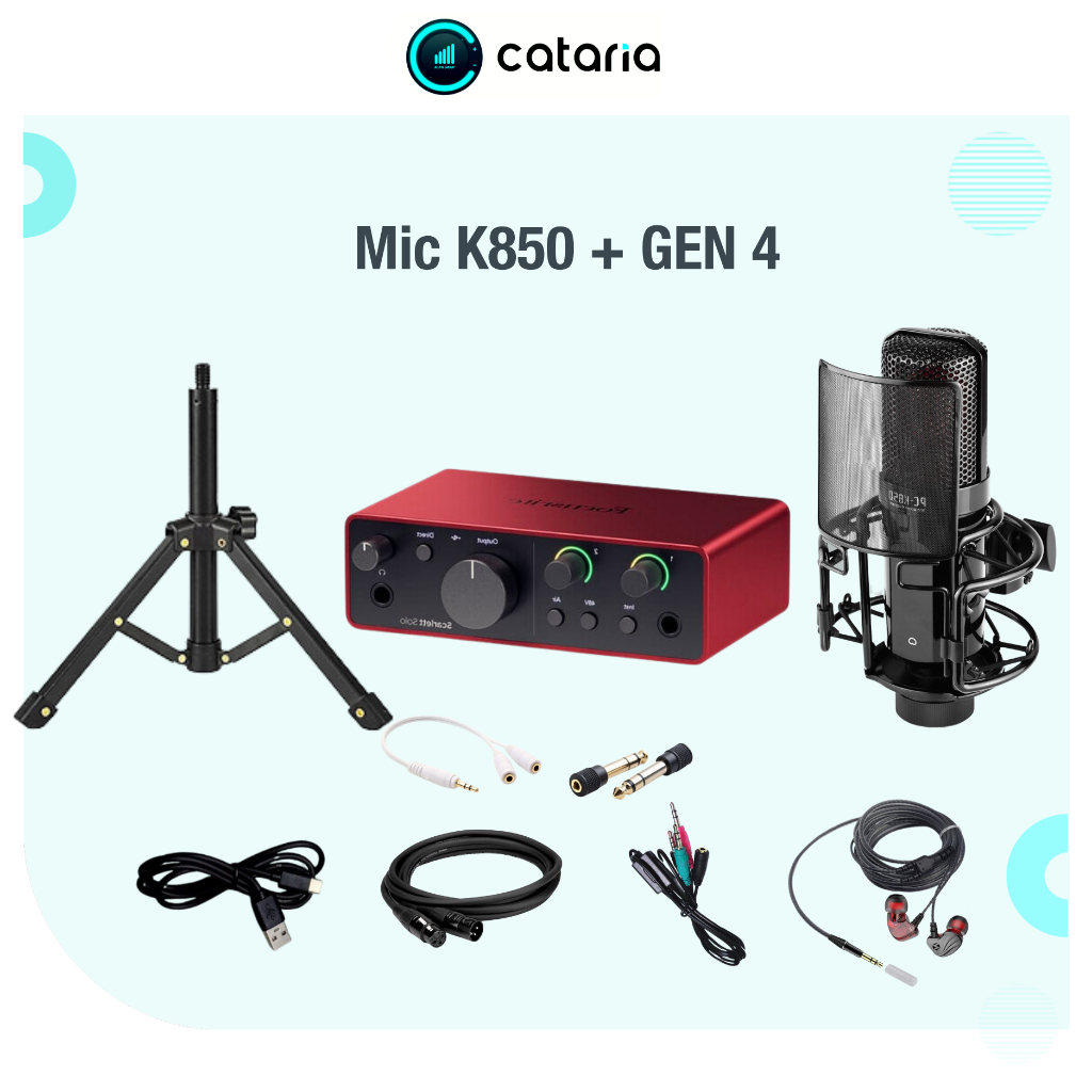 Bộ Mic Live Thu Âm TAKSTAR K850 Focus SOLO Gen 4 phần mềm âm thanh Tặng Tai Nghe Đèn Live, Phần Mềm