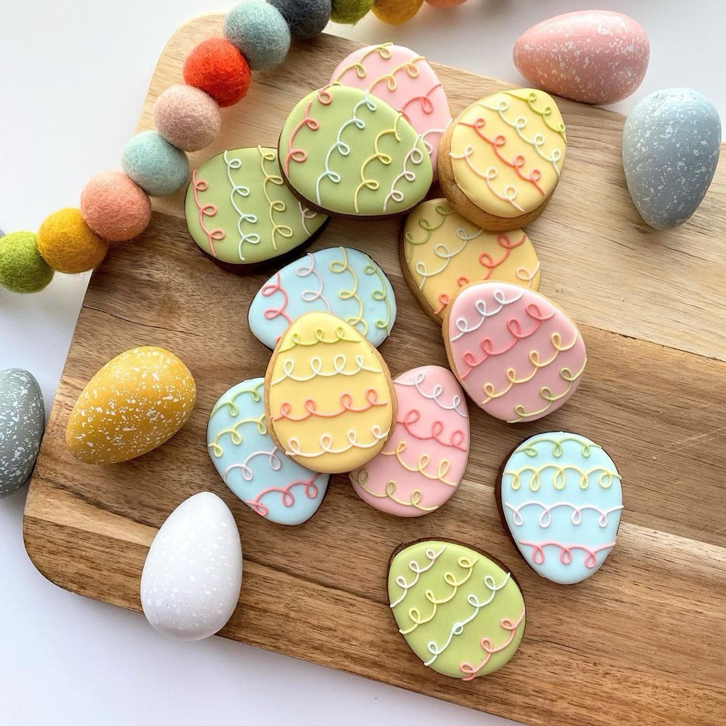 Combo 5 chiếc Bánh Quy Đường Icing Decor Easter Eggs - Quà Tặng Phục Sinh Xinh Xắn Cho Bé Và Bạn Bè