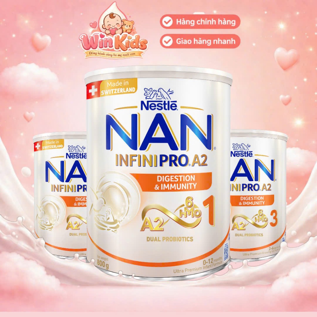 [Combo] Sữa Nestlé NAN INFINIPRO A2 số 1,2,3 800g (6HMO)