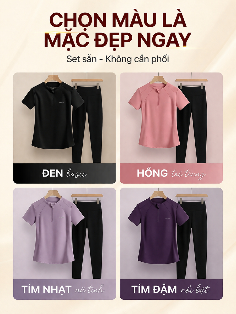 S11D-6N — Set đồ tập nữ áo khóa kéo & quần legging 8