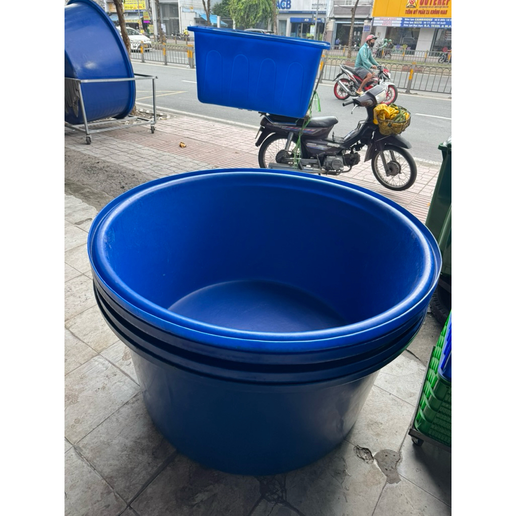 thùng nhựa tròn 250 lít , combo4 tank nhựa nuôi cá  250 lít , bồn nhựa nuôi cá