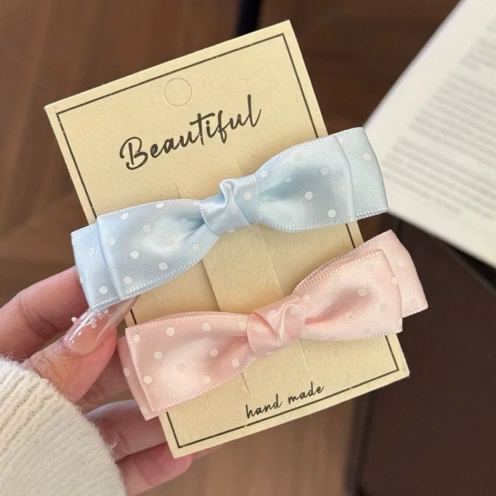 𝐁𝐄𝐓𝐈𝐒 Kẹp Mái Nơ Chấm Bi Màu Pastel