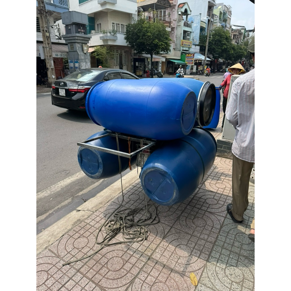 Thùng Phuy nhựa cũ 95% siêu bền , thùng phi nhựa 160 lít cũ , thùng phi nhựa