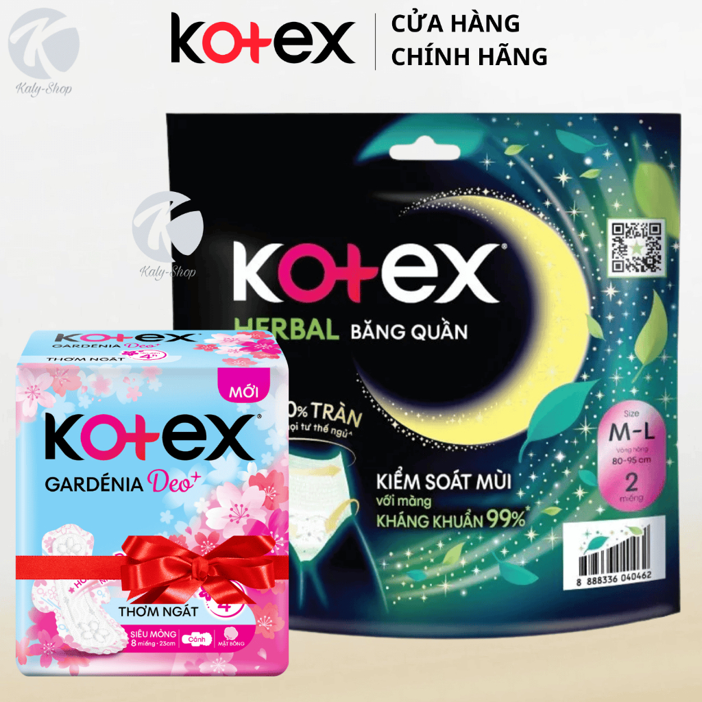 [Gift] BVS quần Kotex Herbal M/L 2 miếng/gói + BVS Anh Đào 8 Miếng