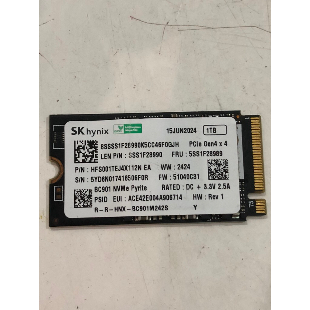 SSD hãng Sky Hynix Gen 4 x 4 Plce 2424 1TB sk 100%