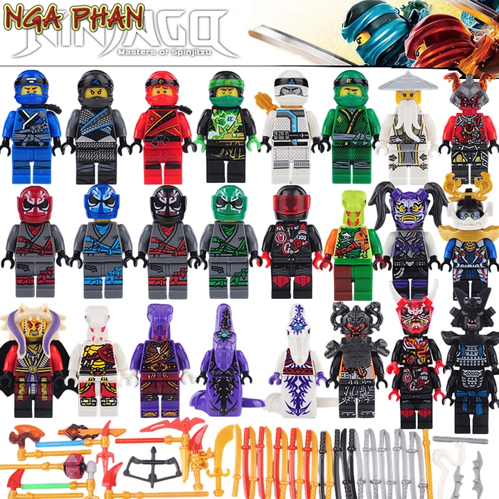 Bộ 24 Ninja Bậc Thầy Nguyên Tố Đại Chiến Siêu Ác Nhân Và Giáo Phái Anacondrai Nhân Vật Ninjago Đồ Ch