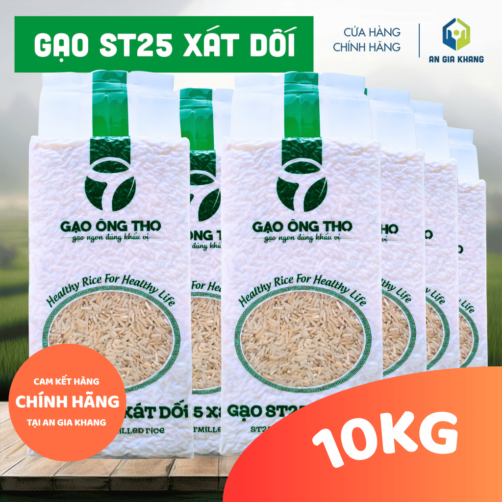 Gạo ST25 Xát Dối Ông Thọ (ST25) - Combo 10KG - An Gia Khang Food