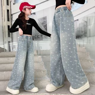 GJ22 quần jean bé gái size đại size130-170 25-45kg quần bò ống loe bé gái lớn hot trend hàn quốc hàng quảng châu
