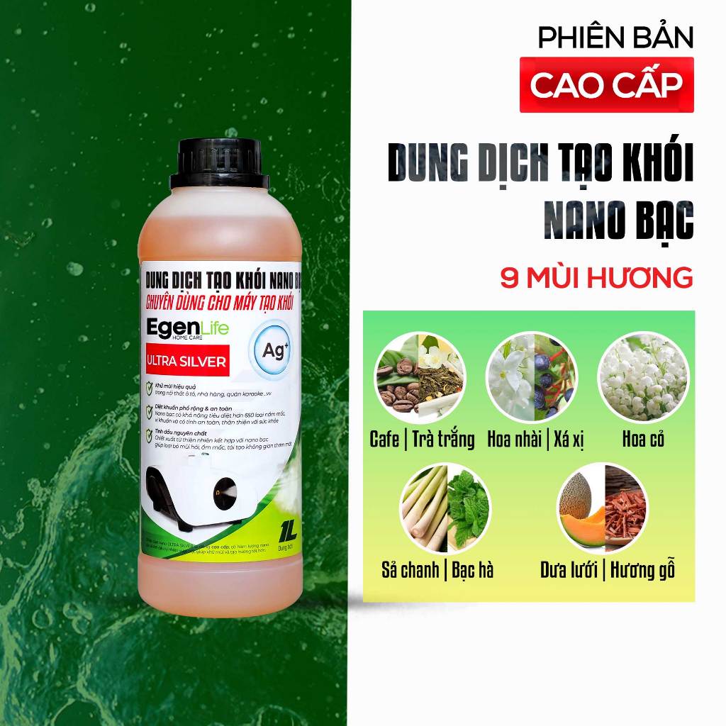 [Có mẫu thử] Tinh Dầu Xông Khói Nano Bạc EgenLife (Cao Cấp) - Dung Dịch Xông Khói Khử Mùi Nội Thất Ô