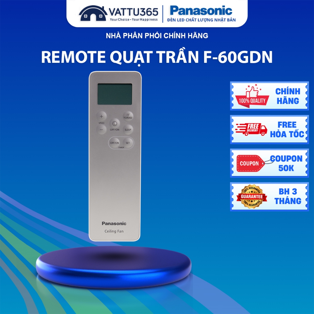 Remote Quạt Trần Panasonic F-60GDN Chính Hãng | Điều Khiển Quạt F-60GDN, Sản Xuất Tại Việt nam