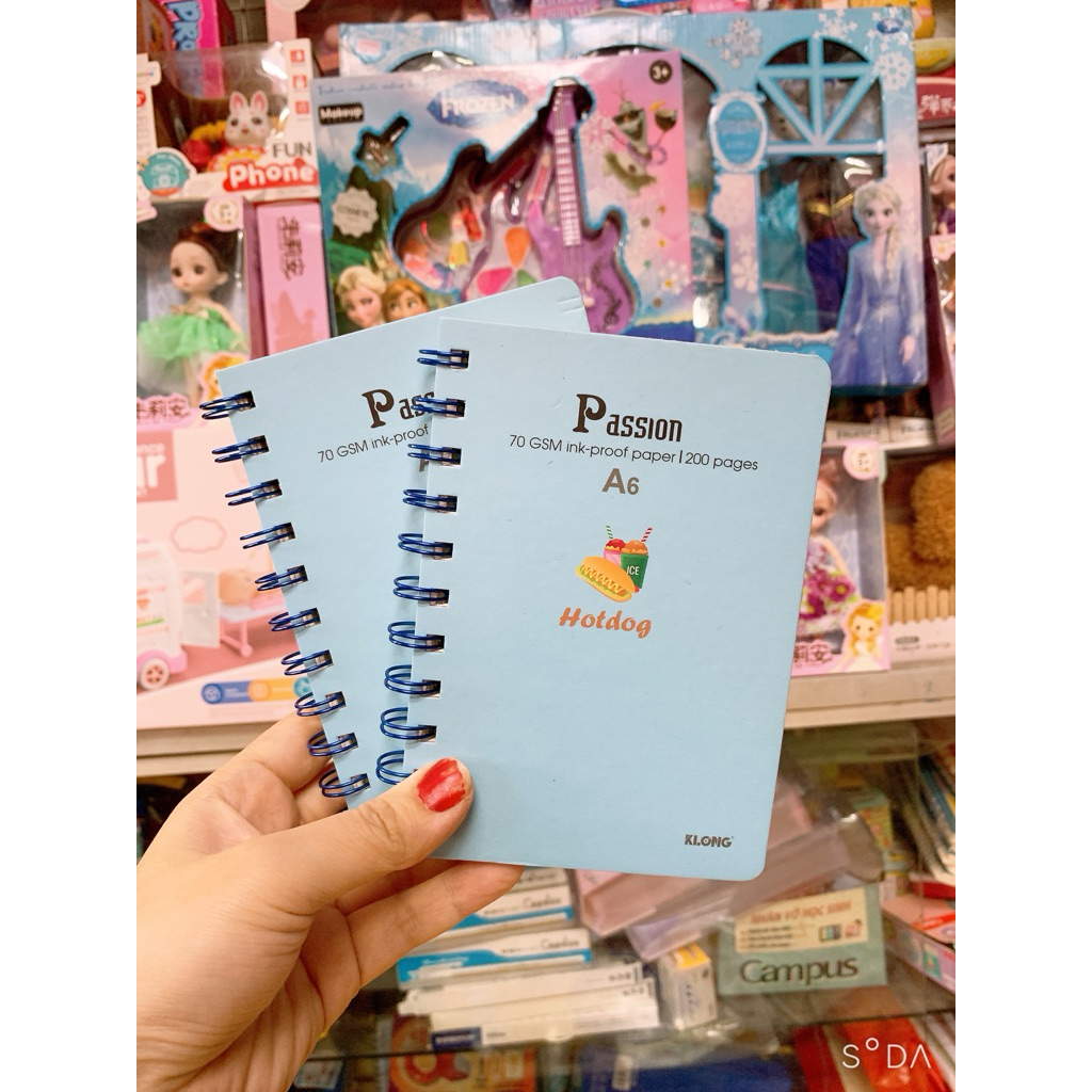 COMBO 2 SỔ KLONG 200 TRANG A6 LÒ XO