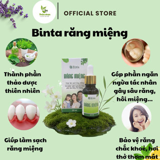 Tinh Dầu Răng Miệng Binta 20ml Thảo Dược Thiên Nhiên giúp bảo vệ răng chắc khoẻ, hơi thở thơm mát