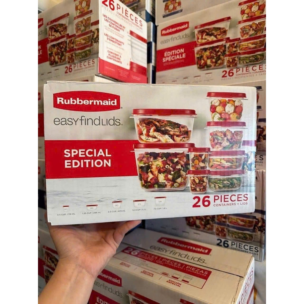 SET HỘP NHỰA RUBBERMAID EASY FIND LID ( 13 BỘ HỘP) MỸ