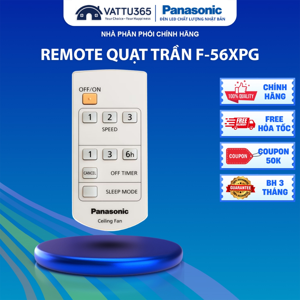 Remote Quạt Trần Panasonic F-56XPG Chính Hãng | Điều Khiển Quạt F-56XPG, Sản Xuất Tại Malaysia/TQ