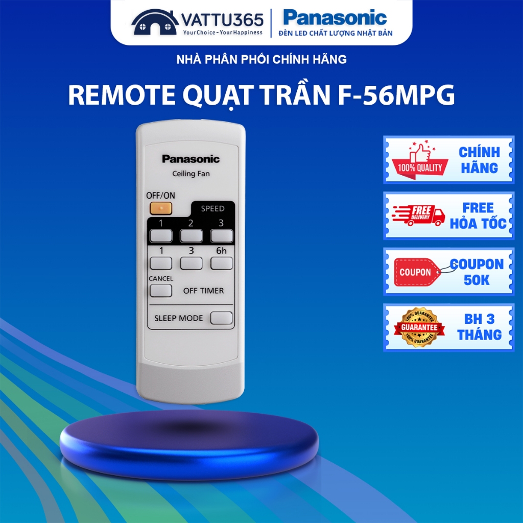 Remote Quạt Trần Panasonic F-56MPG Chính Hãng | Điều Khiển Quạt F-56MPG, Sản Xuất Tại Malaysia/TQ