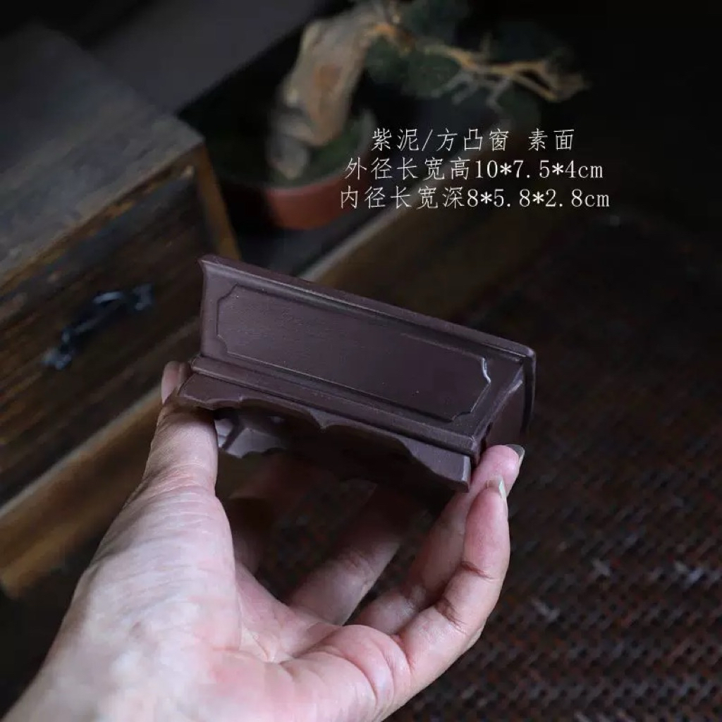 Chậu tàu Tử Sa bonsai mini