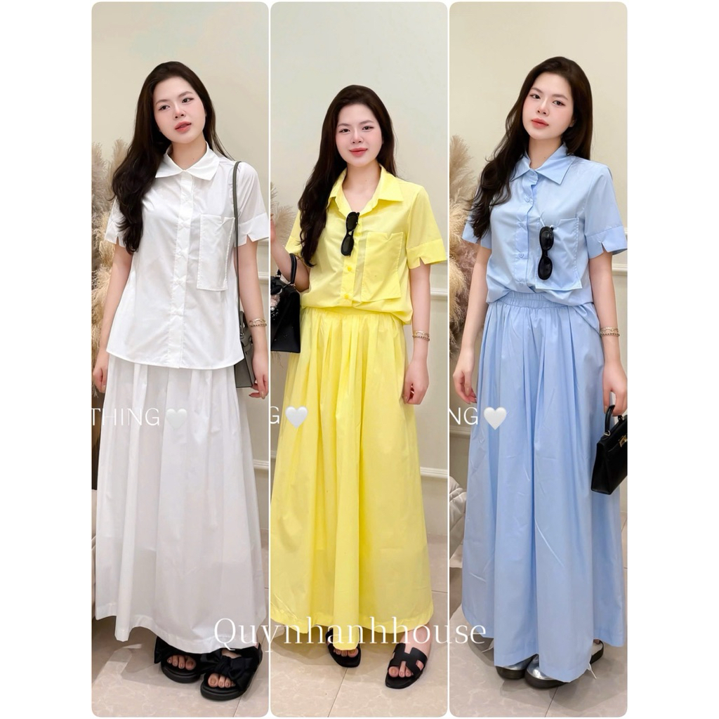 (NH CLOTHING)Váy suông Quynhanhhouse Set sơmi thô M11648 sm
