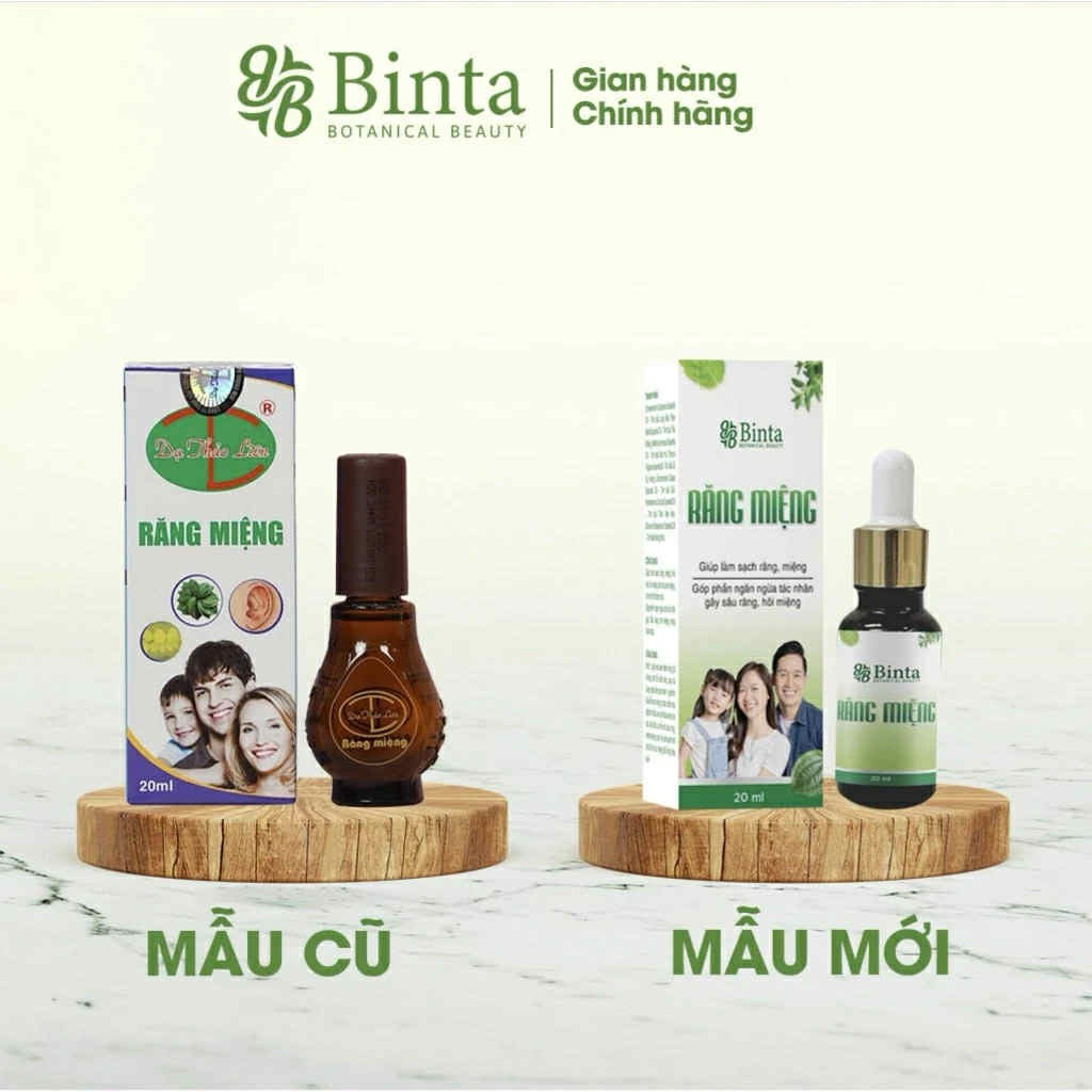 Tinh Dầu Răng Miệng Binta 20ml Thảo Dược Thiên Nhiên giúp bảo vệ răng chắc khoẻ, hơi thở thơm mát