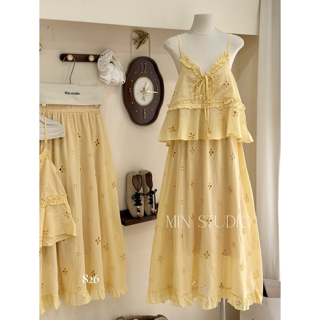 𝙈𝙄𝙉 𝙎𝙏𝙐𝘿𝙄𝙊 Set 2s thô thêu korea