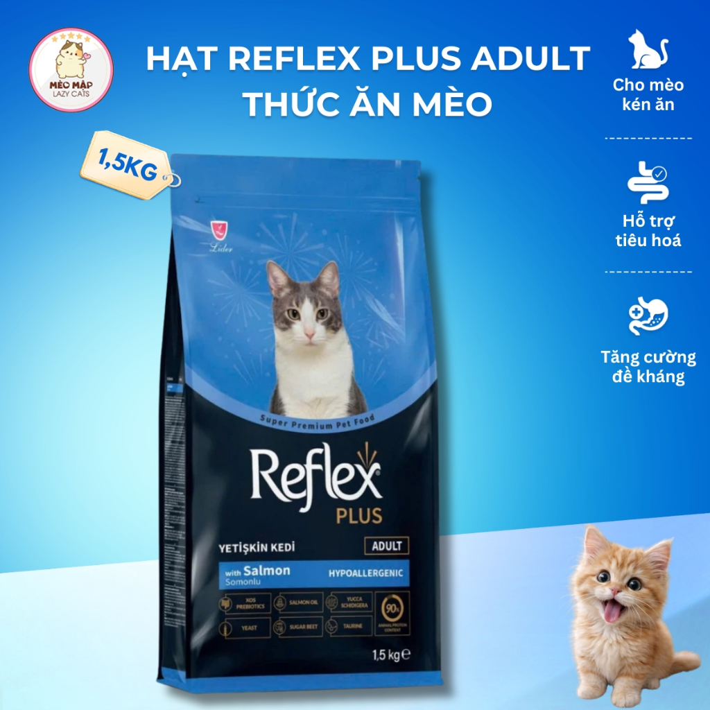 Reflex Plus Adult Cat Food Salmon -Reflex Plus Vị Cá Hồi 1.5kg - Giúp lông bóng mượt và kiểm soát mù