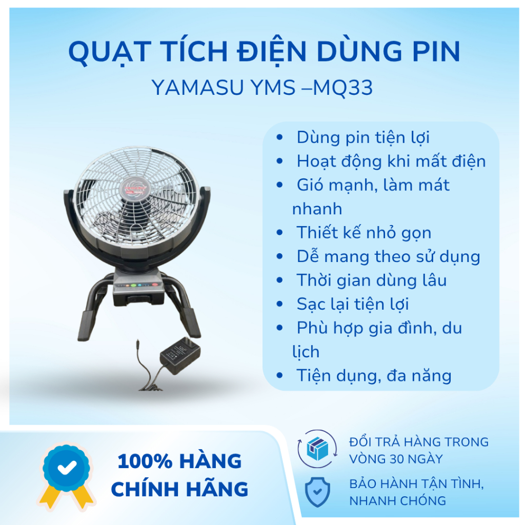 Quạt tích điện dùng pin Yamasu YMS –MQ33
