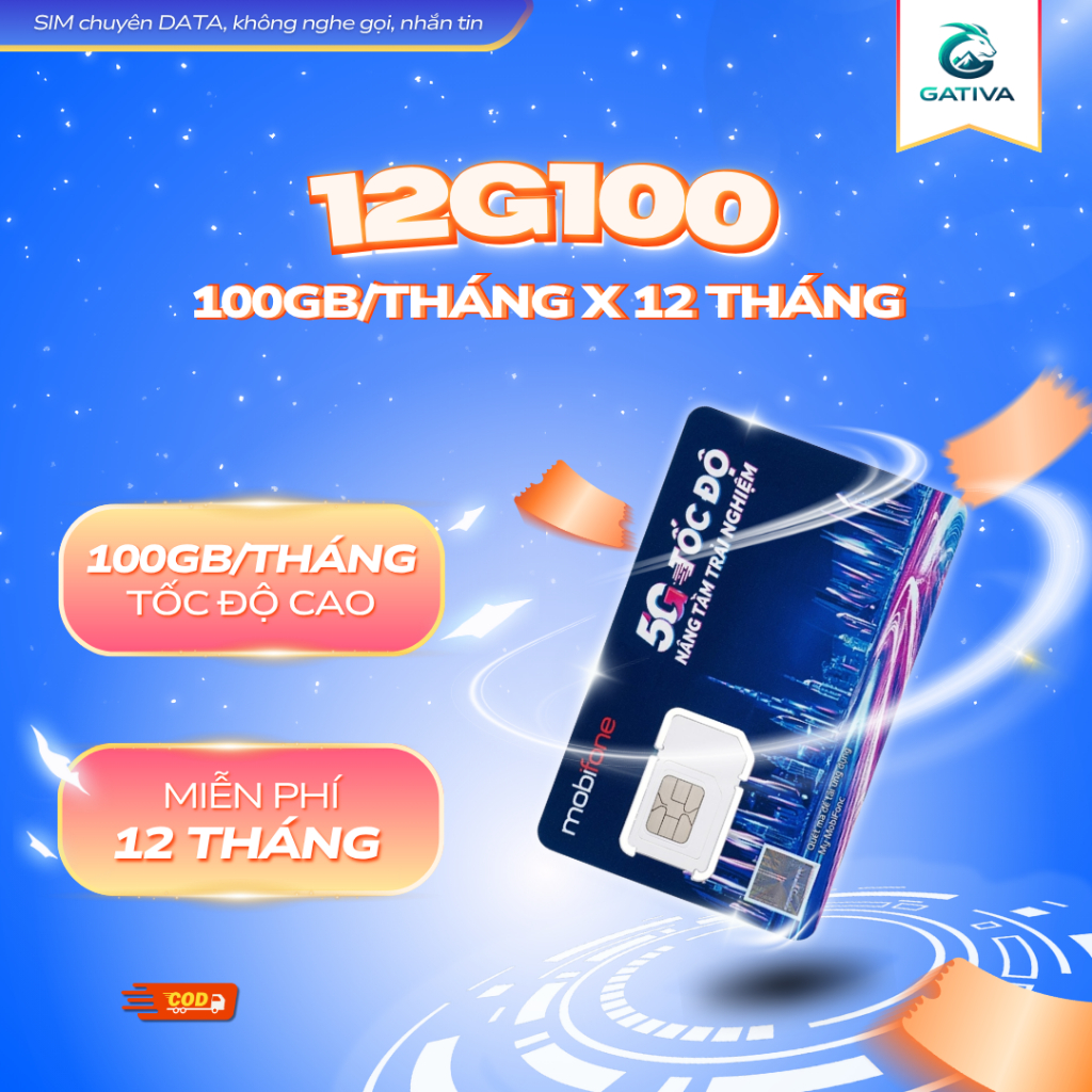 Sim - eSIM 4G 5G Mobifone MDT250A, MDT350, 100GB, 12MDT50, 500GB, 12MDT150, Dùng 6 - 12 Tháng