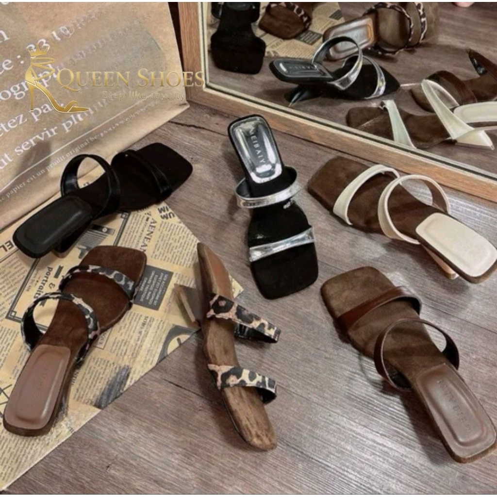 Queen shoes - (Hàng Mới) Guốc Xuồng Khuyết, Quai 2 Nhị Đơn Giản Dễ Phối Đồ.