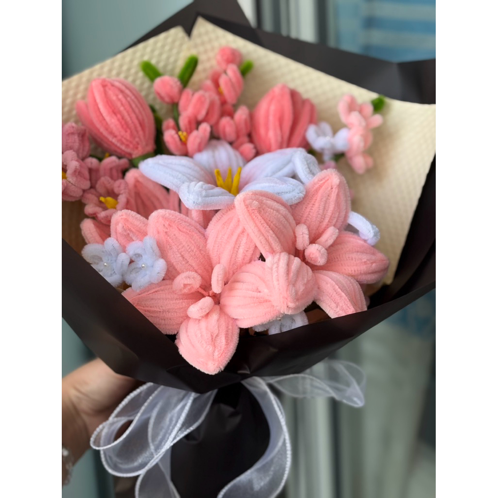 bó hoa tone hồng xinh iuu