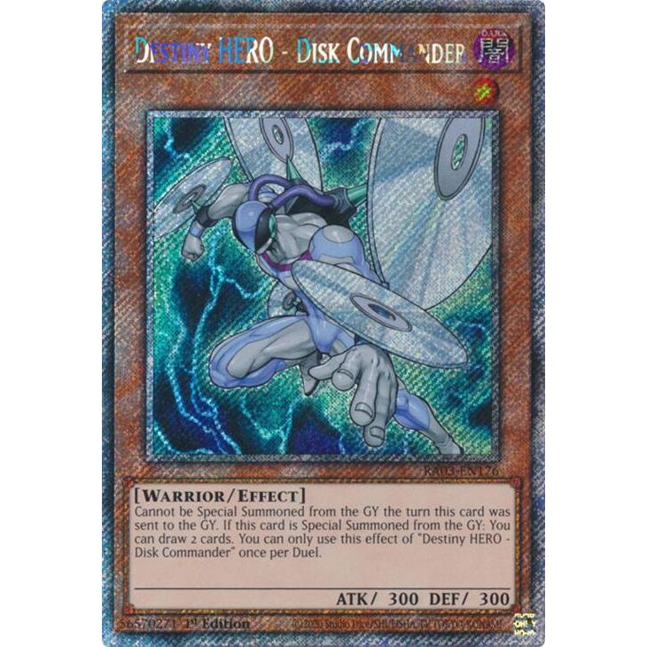 Thẻ Bài YuGiOh Mã RA03-EN176 - Destiny HERO - Disk Commander - Effect Monster - Platinum Secret Rare