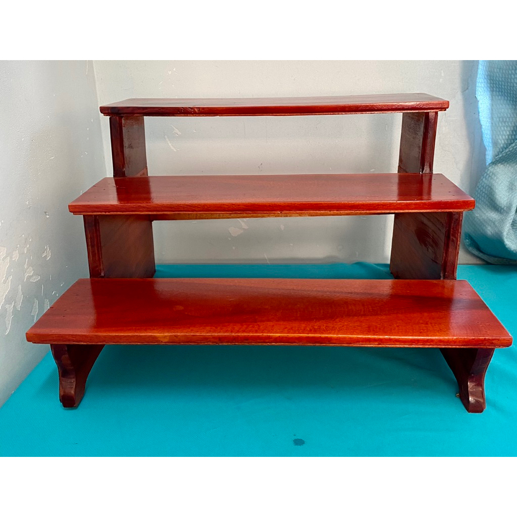 kệ gỗ tam cấp gỗ tràm bông vàng hàng gia công 50x40x30