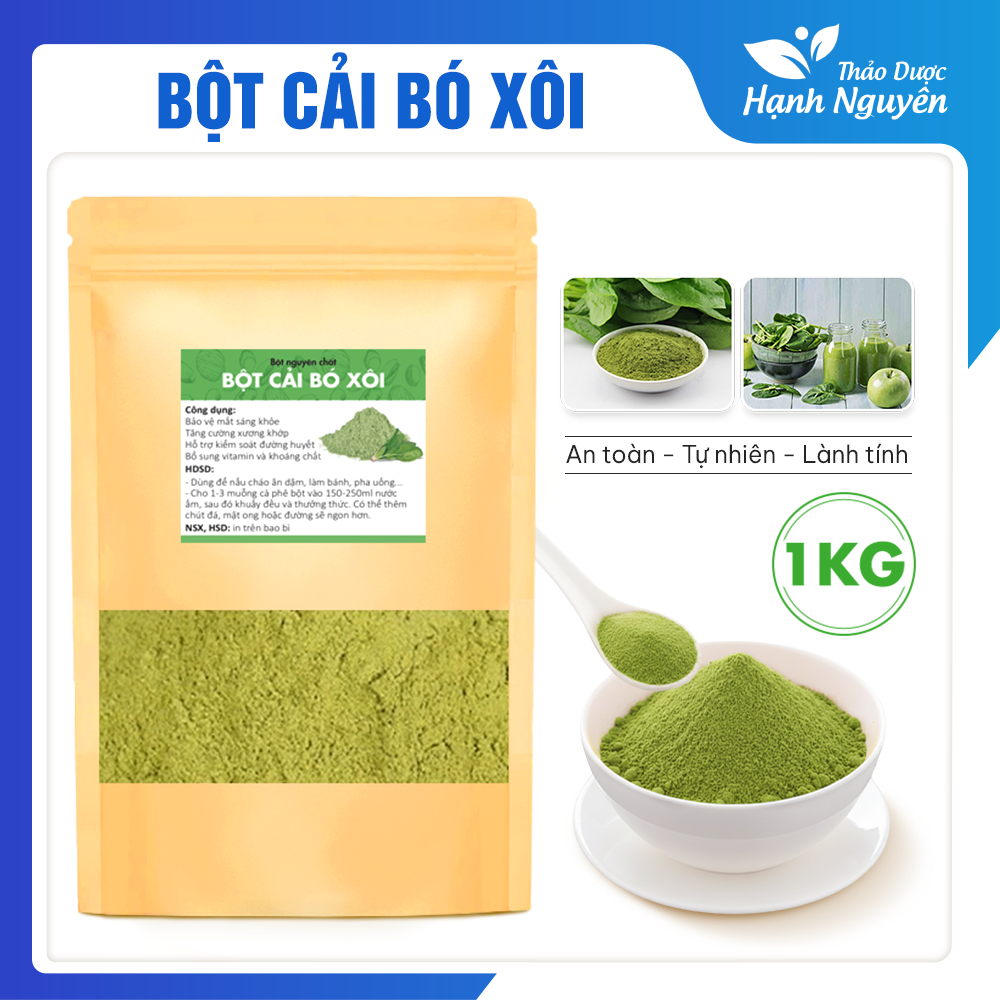 Bột cải bó xôi 1kg, nguyên chất, sấy lạnh, bổ sung chất xơ, ổn định đường huyết, tốt cho sức khỏe