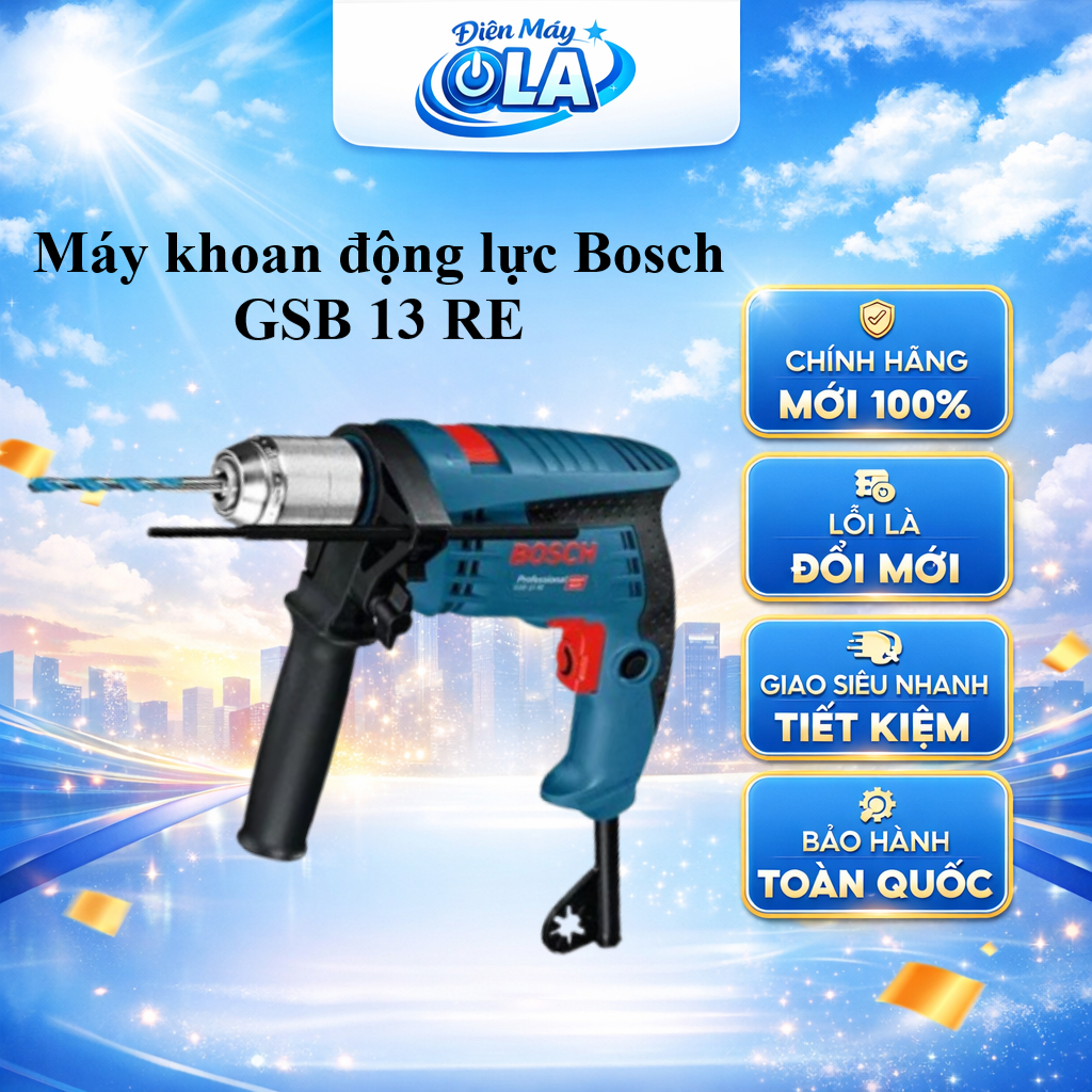 GSB 13 RE - Máy khoan động lực pin Bosch GSB 13 RE 600W - HỘP GIẤY