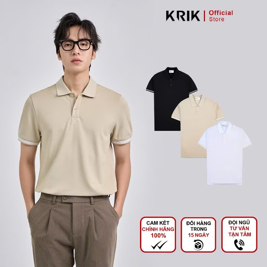 Võ Hà Linh x KRIK] Áo Polo Nam Local Brand Nam KRIK Form Fitted Chất Liệu Modal Kháng Khuẩn Thiết Kế