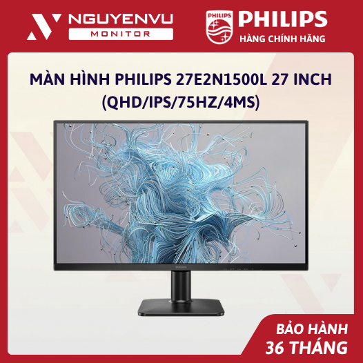 [Full Vat] Màn Hình Gaming Philips 27E2N1500L 27 Inch 2K (QHD/IPS/75Hz/4ms) - Bảo Hành 3 Năm