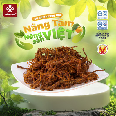 Bò khô (sợi) Đặc Biệt Hồng Lam. Hương vị thơm cay, ngọt gói