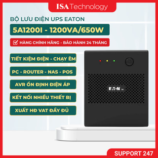 Bộ lưu điện UPS Eaton 5A1200I (1200VA/650W) ổn định điện, bảo vệ PC và thiết bị điện router, nas