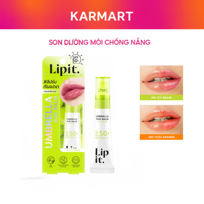 Son Dưỡng Môi Chống Nắng Có Màu Giúp Cấp Ẩm Và Cải Thiện Sắc Tố Môi Umbrella Sun Balm SPF50+ PA++++ 8g