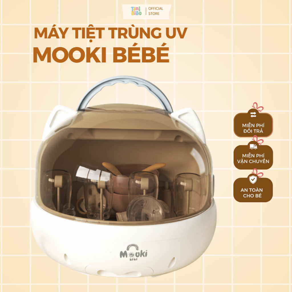 Máy Úp Bình Sữa, Tiệt Trùng Sấy Khô UVC Mooki BéBé - Khử Khuẩn, Sấy Nhanh, An Toàn Cho Bé