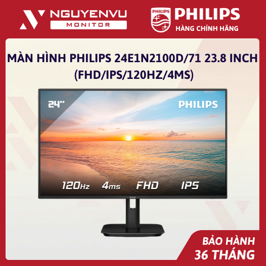 [Full Vat] Màn Hình Philips 24E1N2100D | 27E1N2100D 23.8 Inch (FHD/IPS/120Hz/4ms) - Bảo Hành 3 Năm